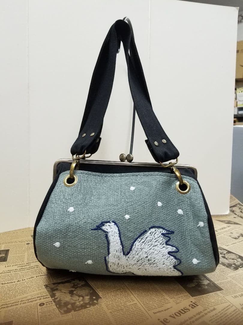 ミナペルホネンハンドメイドガマ口バッグ