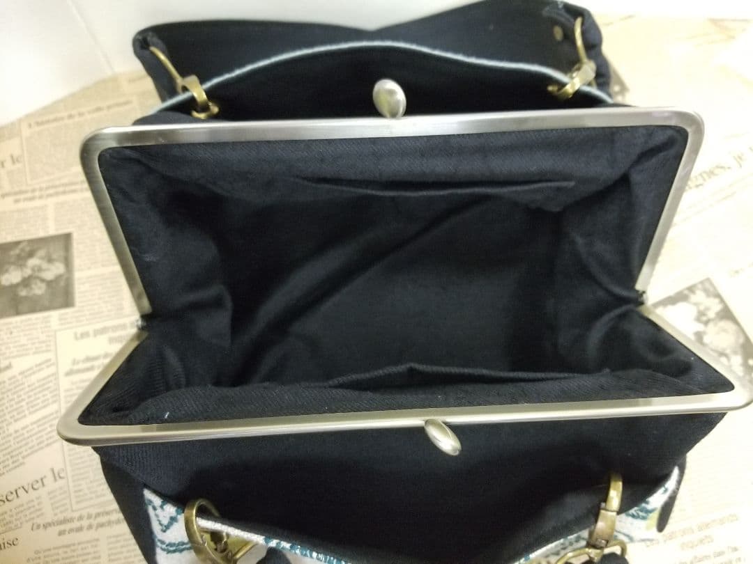 ミナペルホネンハンドメイドガマ口バッグ