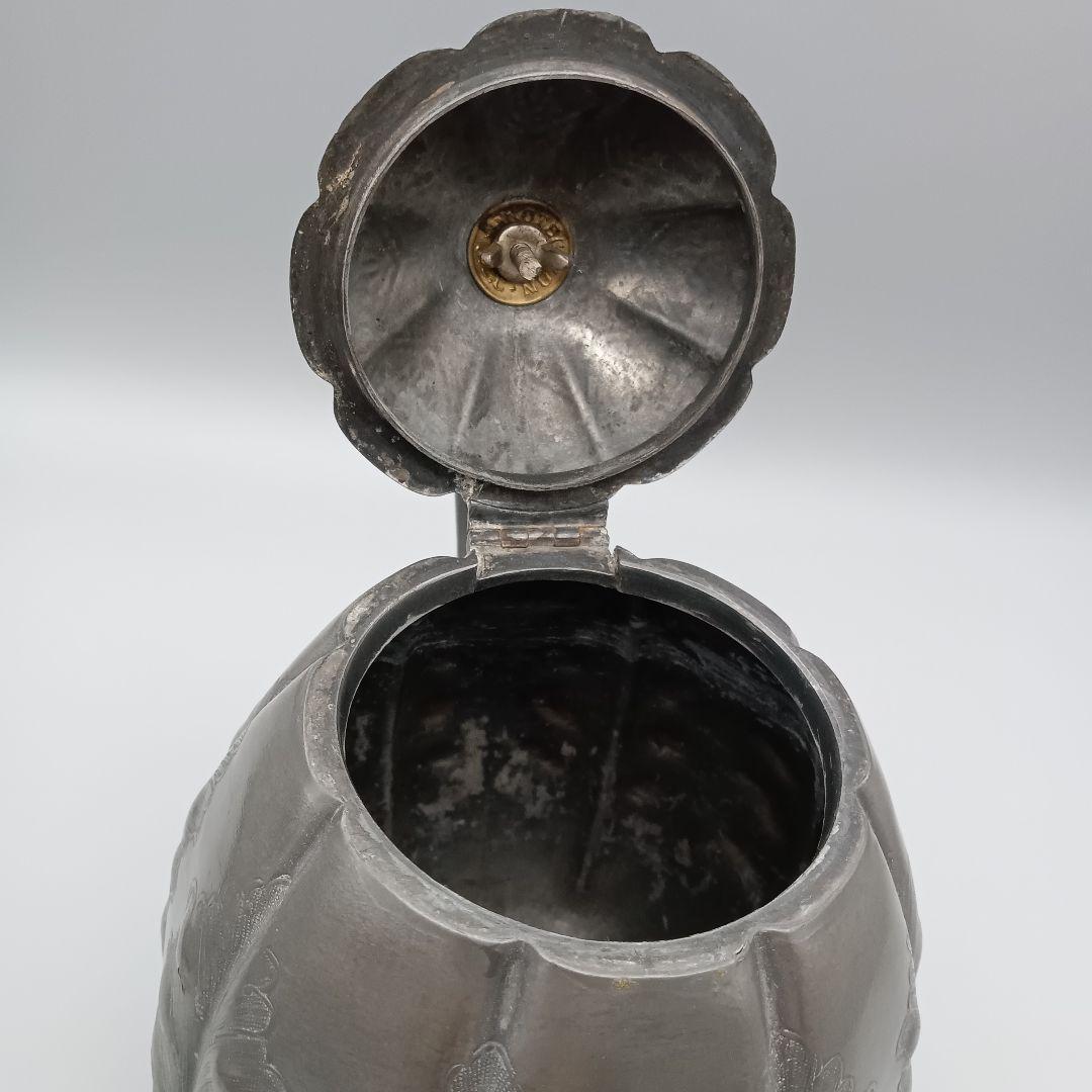 イギリス アンティーク ピューター製 ティーポット パンプキン型 1930年代