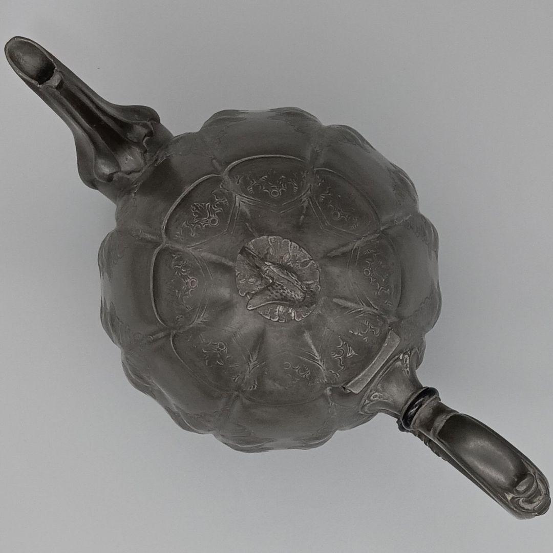 イギリス アンティーク ピューター製 ティーポット パンプキン型 1930年代