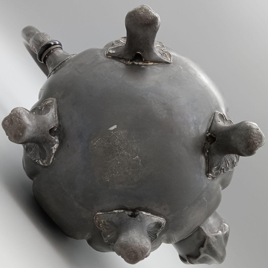 イギリス アンティーク ピューター製 ティーポット パンプキン型 1930年代