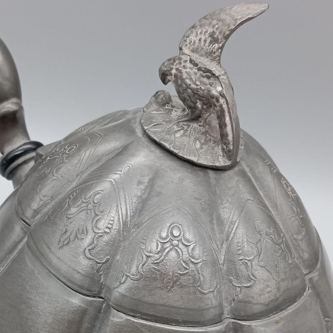 イギリス アンティーク ピューター製 ティーポット パンプキン型 1930年代