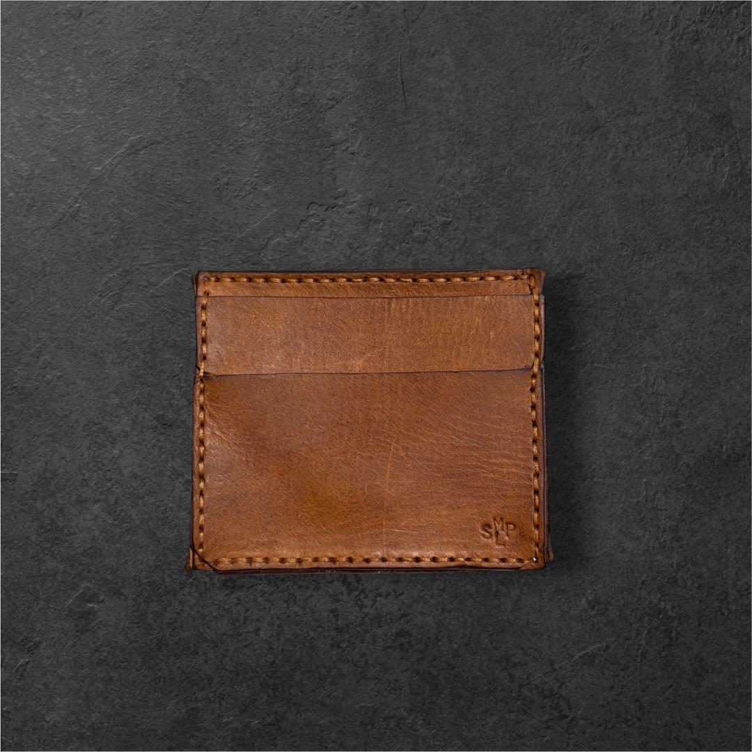 spirito libero ブラウンレザー ミニ財布 ボタン留め