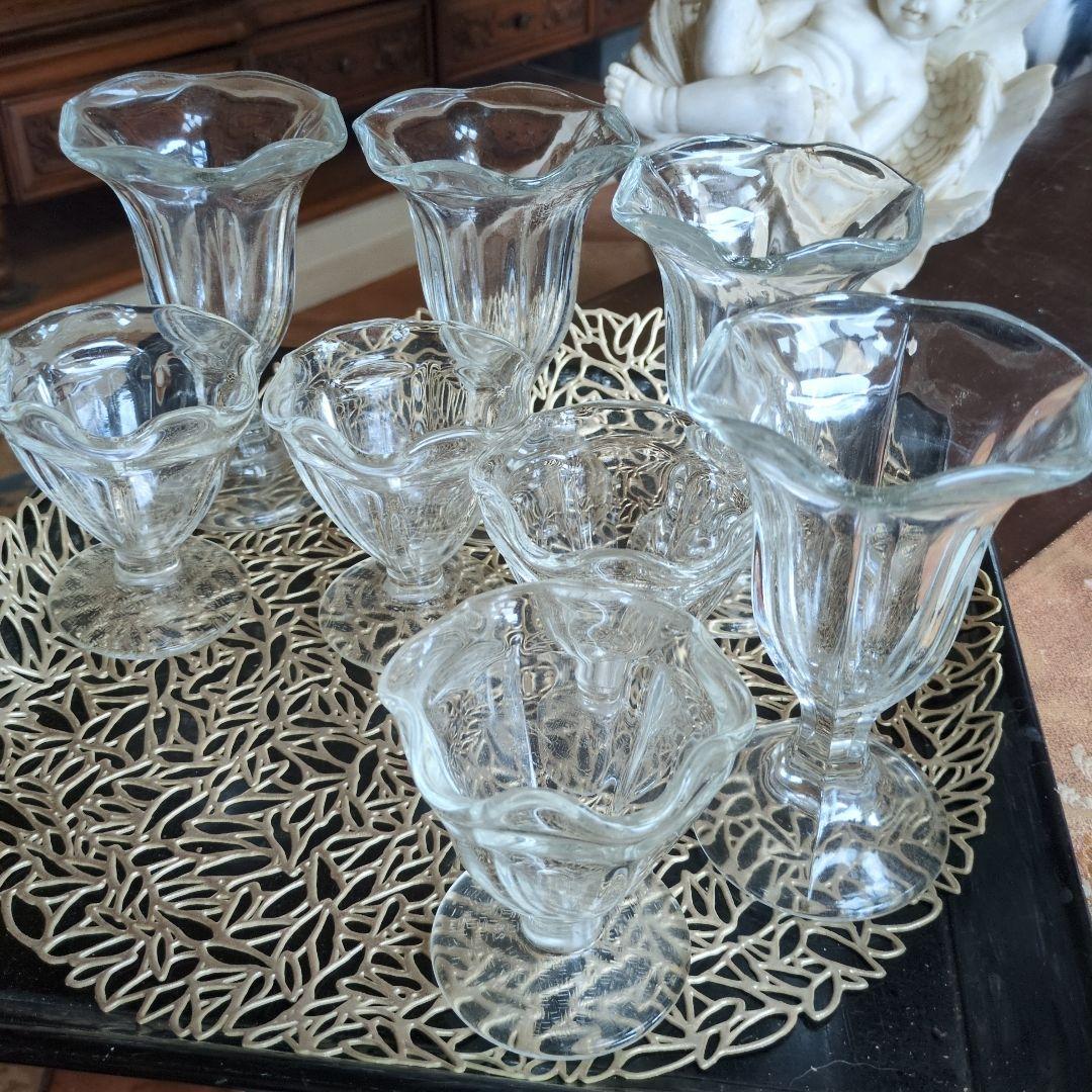 パフェグラス　サンデーグラス　ヴィンテージ　トール＆ショート４脚セット