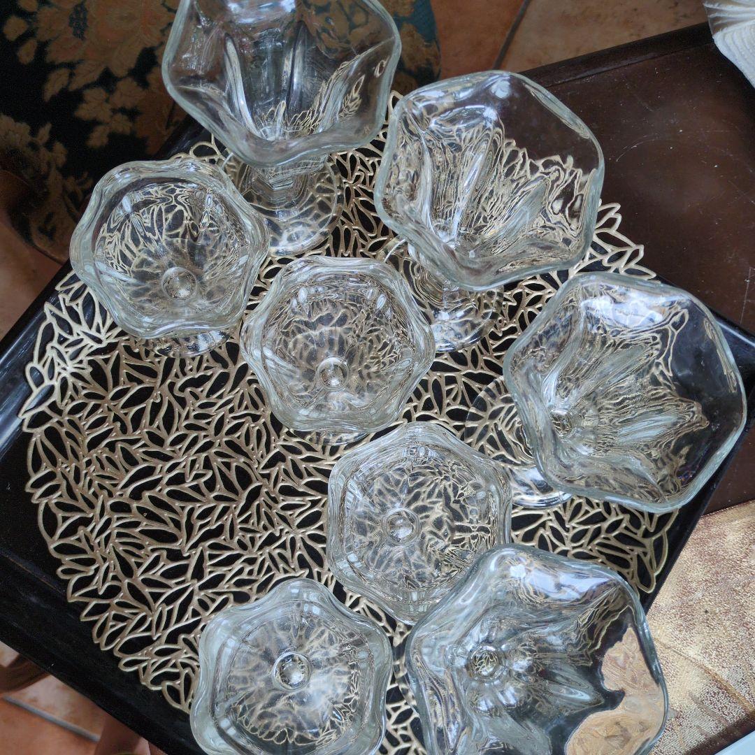 パフェグラス　サンデーグラス　ヴィンテージ　トール＆ショート４脚セット