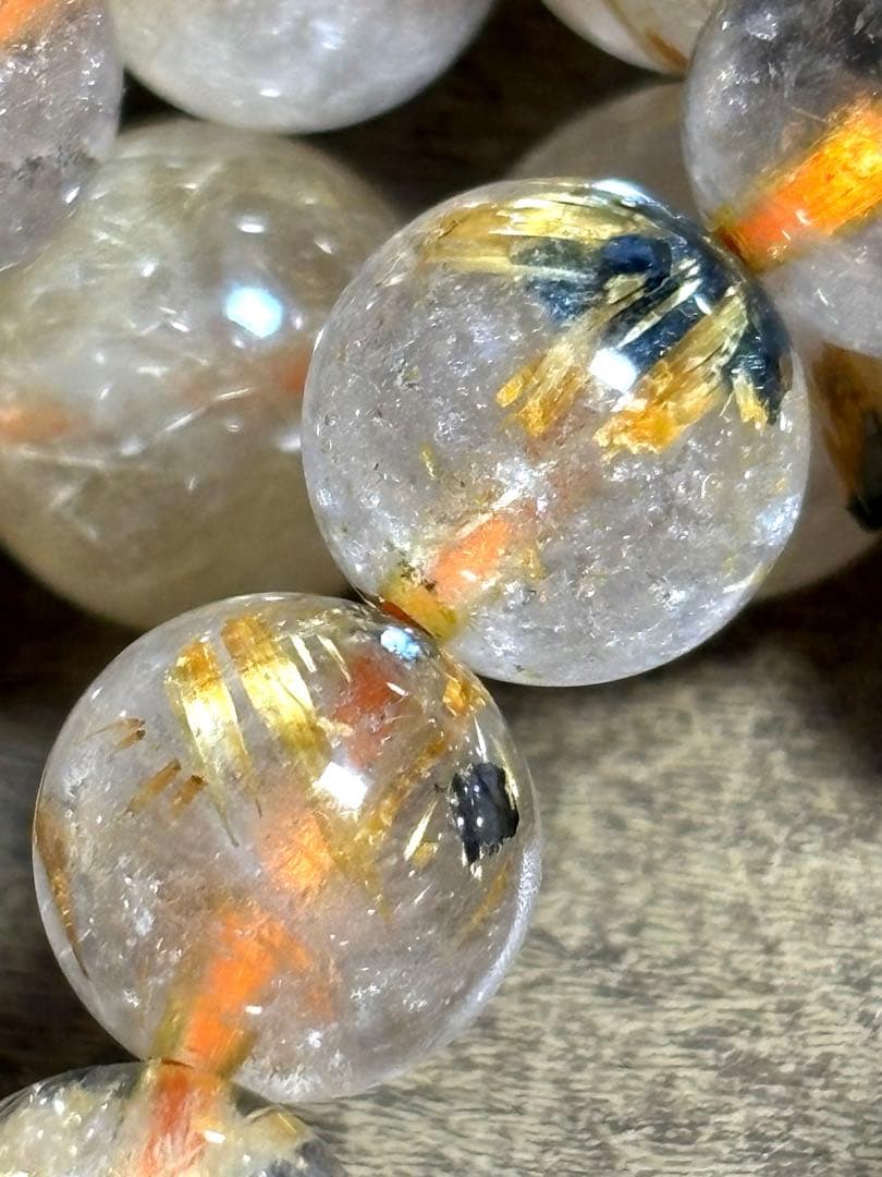 ゴールドタイチンルチルブレス7㎜〜9.5㎜（新品未使用）7本まとめ売り！！金運