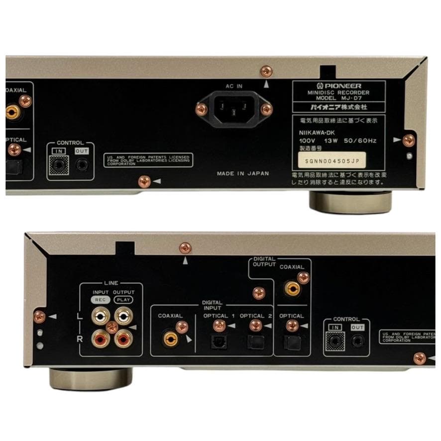 優良美品・録音動作確認済 Pioneer パイオニア MJ-D7 MDレコーダー