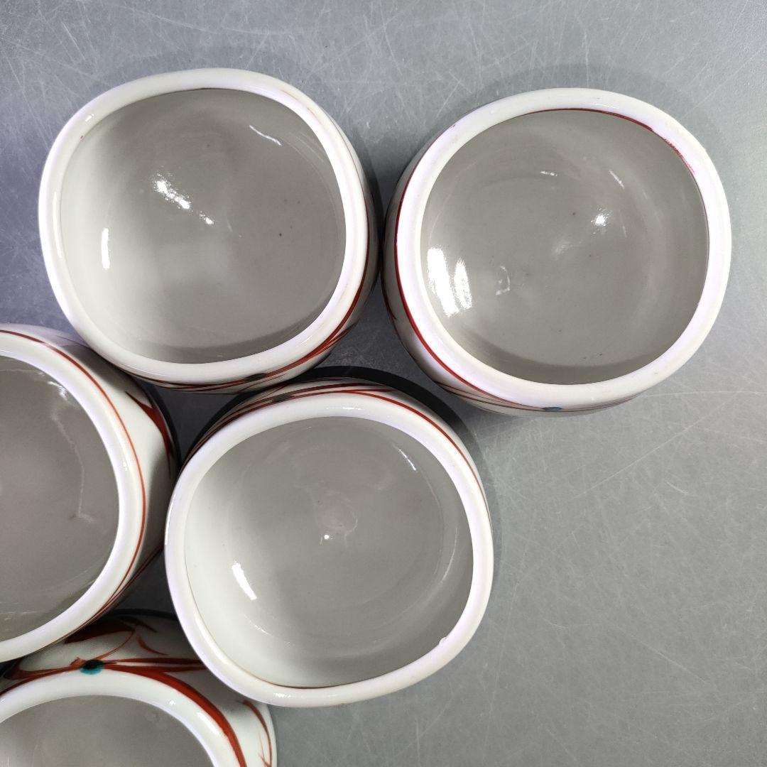 A1218-1/廣永窯 造/色絵鳥紋小鉢6客/共箱/向付/銘々皿/飾鉢/懐石道具