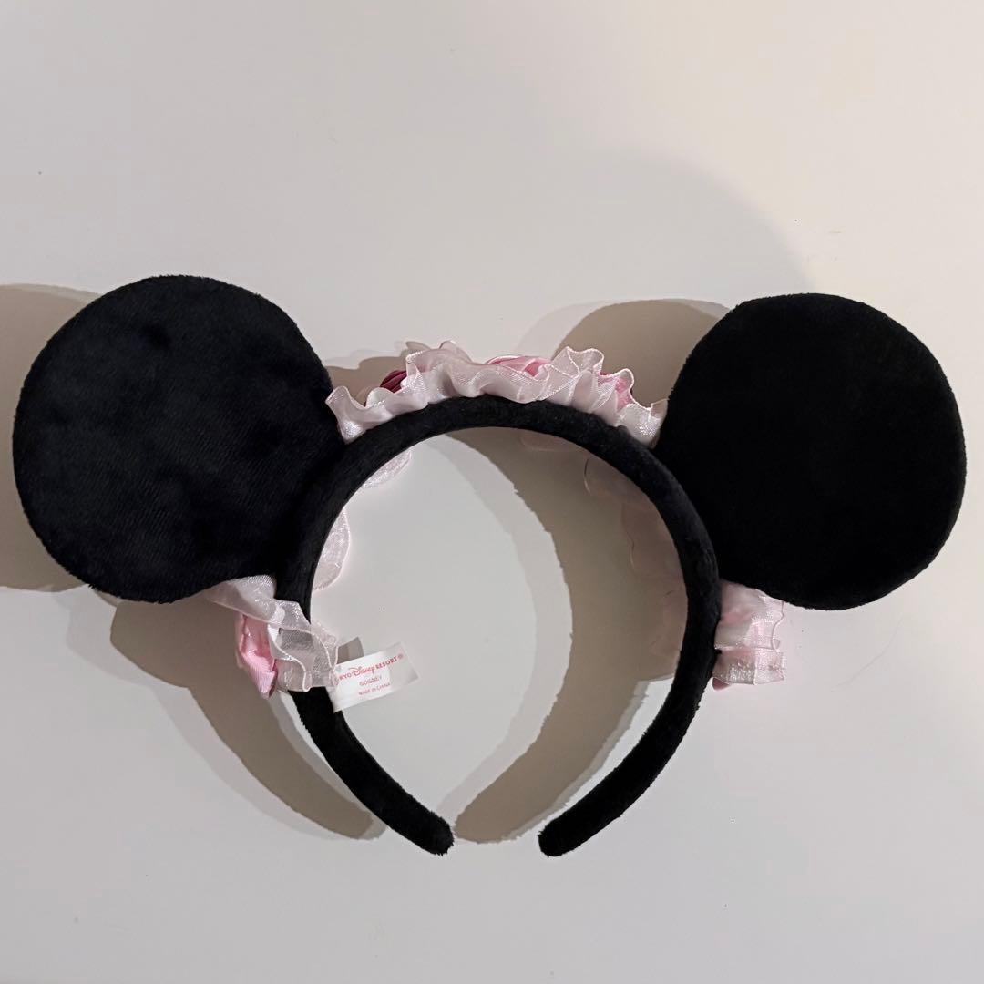 ミニー　カチューシャ　ピンク　薔薇　バラ　フリル　レース　リボン　ディズニー
