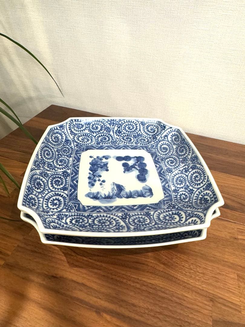 【新品未使用品】FOURGRACE 蛸唐草　松竹梅　隅切盛皿