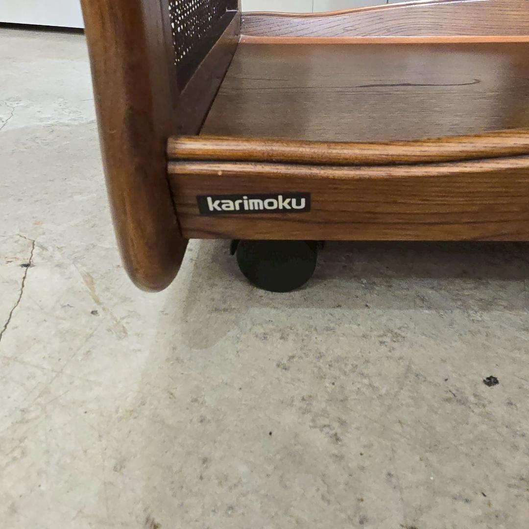 i+【美品】 karimoku カリモク 木製 ワゴン サイドテーブル 国産家具