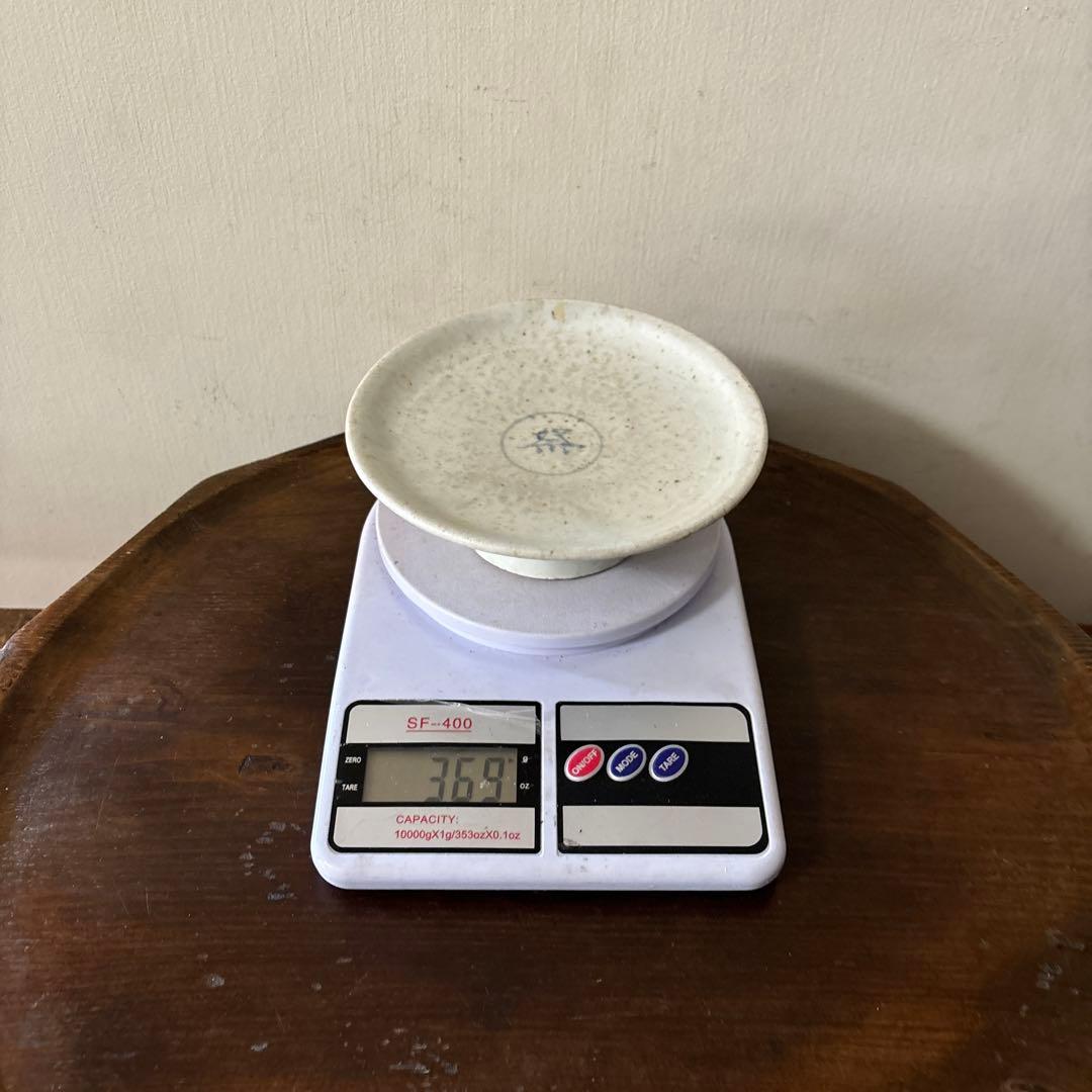 李朝染付祭器台皿　その⑧ 白磁　古美術　アンティーク　朝鮮古陶磁　検:白洲正子