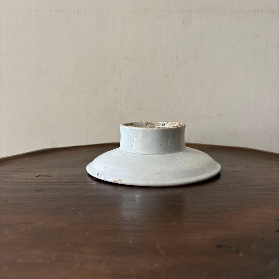 李朝染付祭器台皿　その⑧ 白磁　古美術　アンティーク　朝鮮古陶磁　検:白洲正子