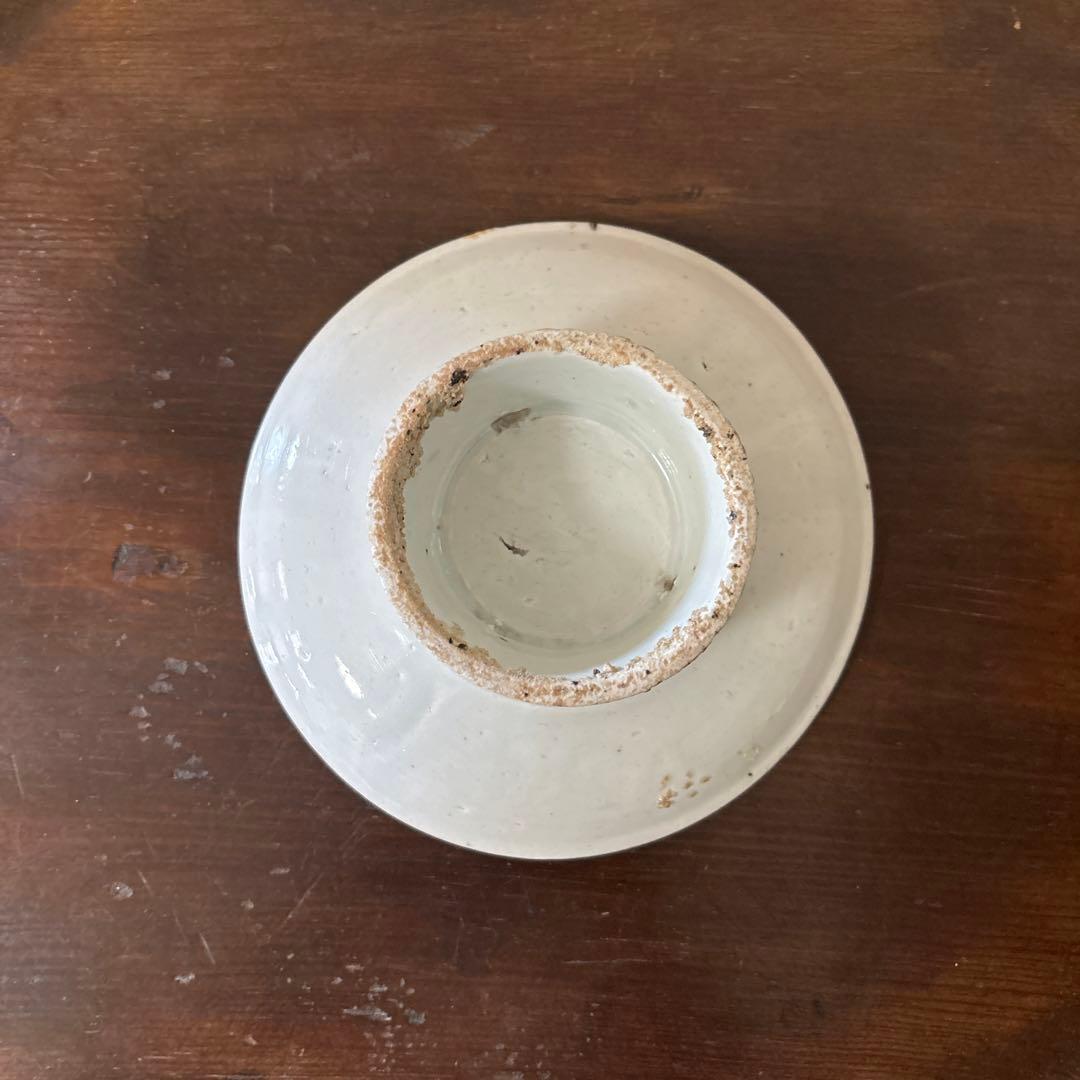 李朝染付祭器台皿　その⑧ 白磁　古美術　アンティーク　朝鮮古陶磁　検:白洲正子