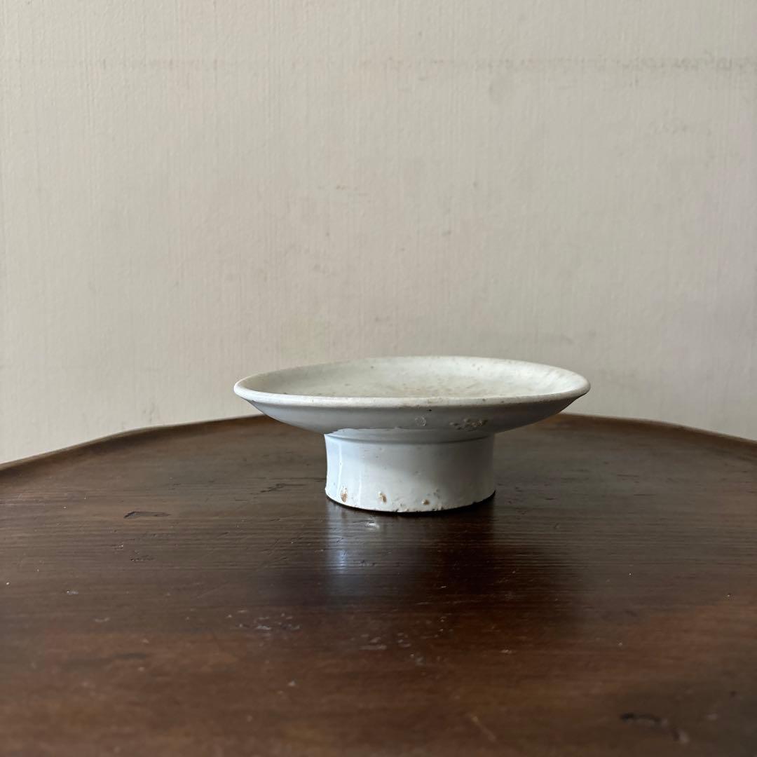 李朝染付祭器台皿　その⑧ 白磁　古美術　アンティーク　朝鮮古陶磁　検:白洲正子