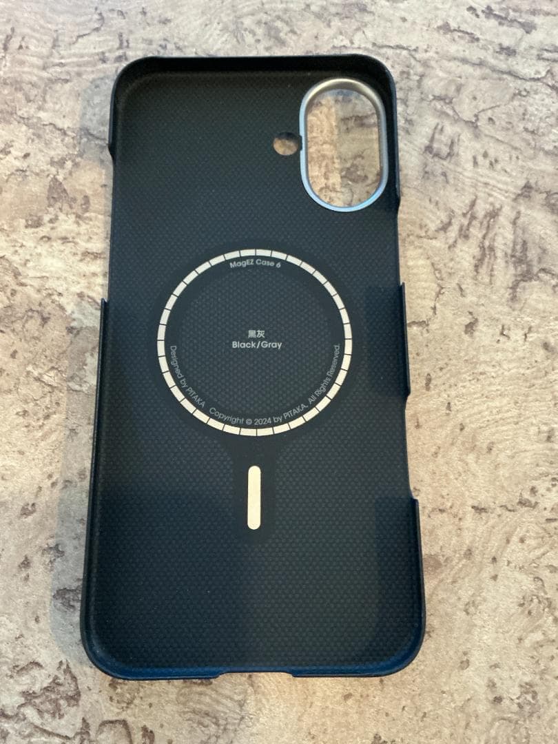 iPhone16 Plus用ケース 極薄 600D 黒/グレー 166B1431