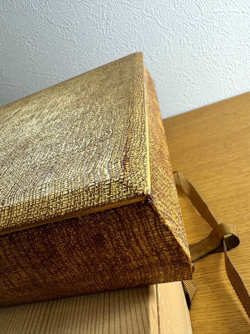 448平安象彦　金箔地　手許箱　未使用品　共箱　長期保管品