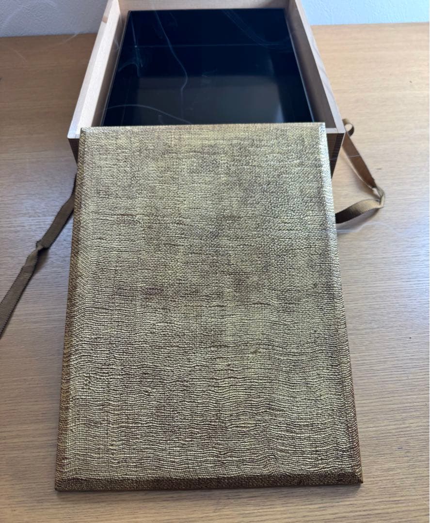 448平安象彦　金箔地　手許箱　未使用品　共箱　長期保管品