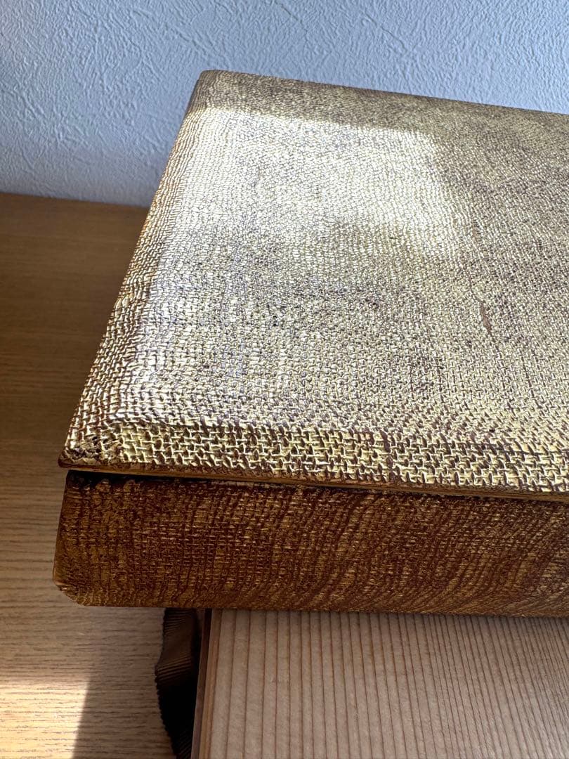 448平安象彦　金箔地　手許箱　未使用品　共箱　長期保管品
