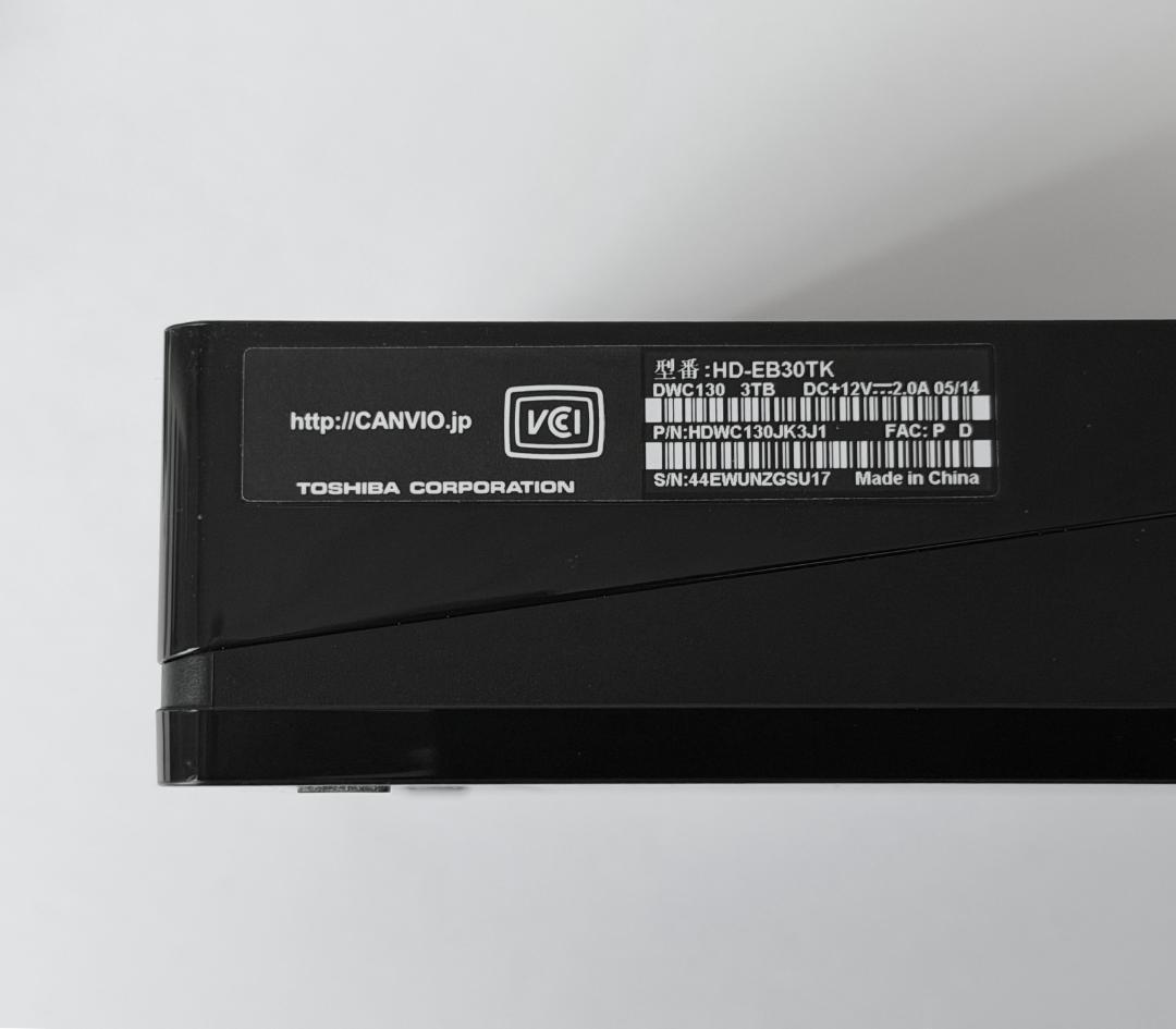 東芝 外付けハードディスク 3TB HD-EB30TK TOSHIBA HDD
