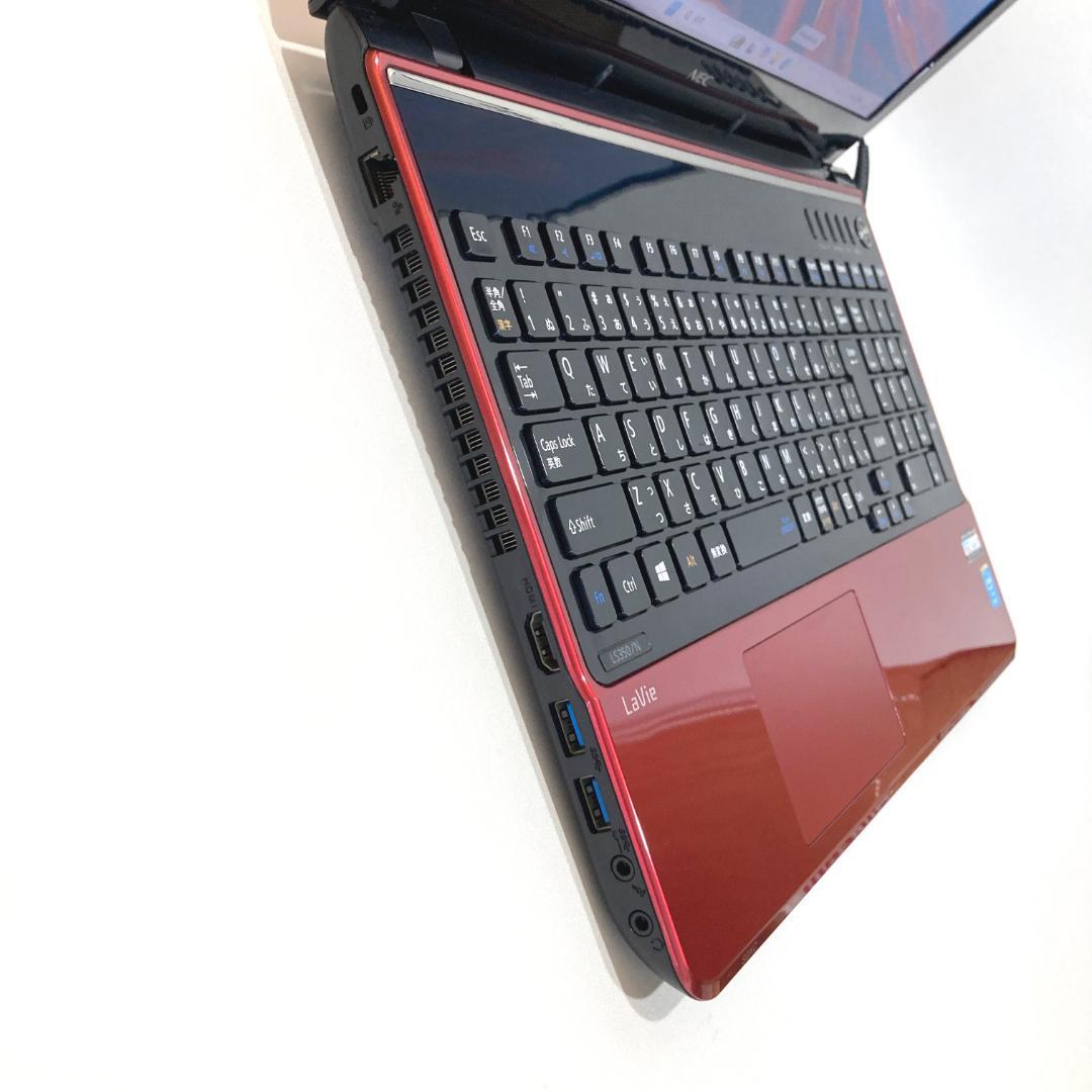 初心者✨快適i3・ブルーレイ・大容量✨赤✨すぐ使えるノートパソコン◇D540-1