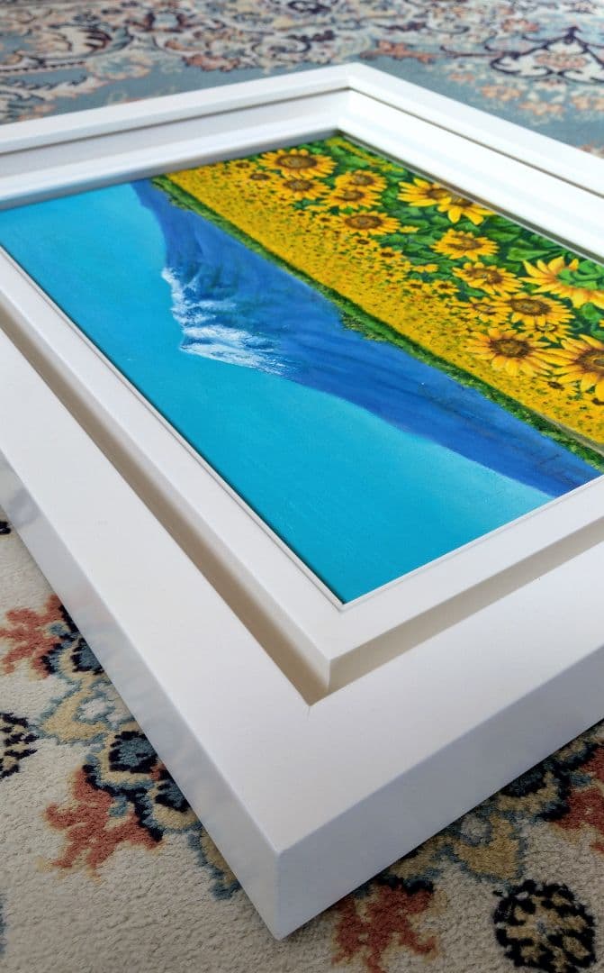 油彩画「ヒマワリ」絵画 油彩画 油絵 花 風景画 Ｆ４号原画