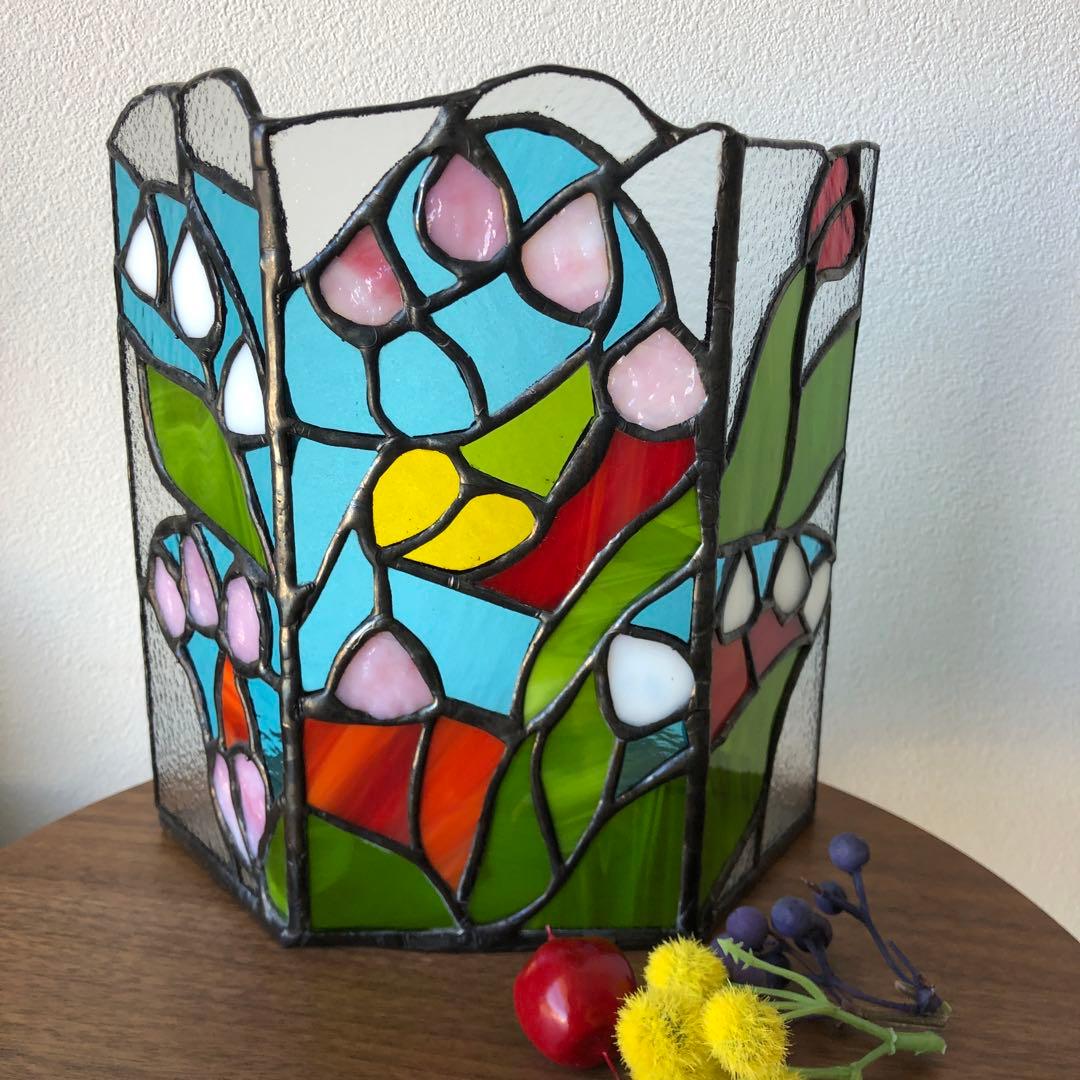 ステンドグラス　置き　すずらん
