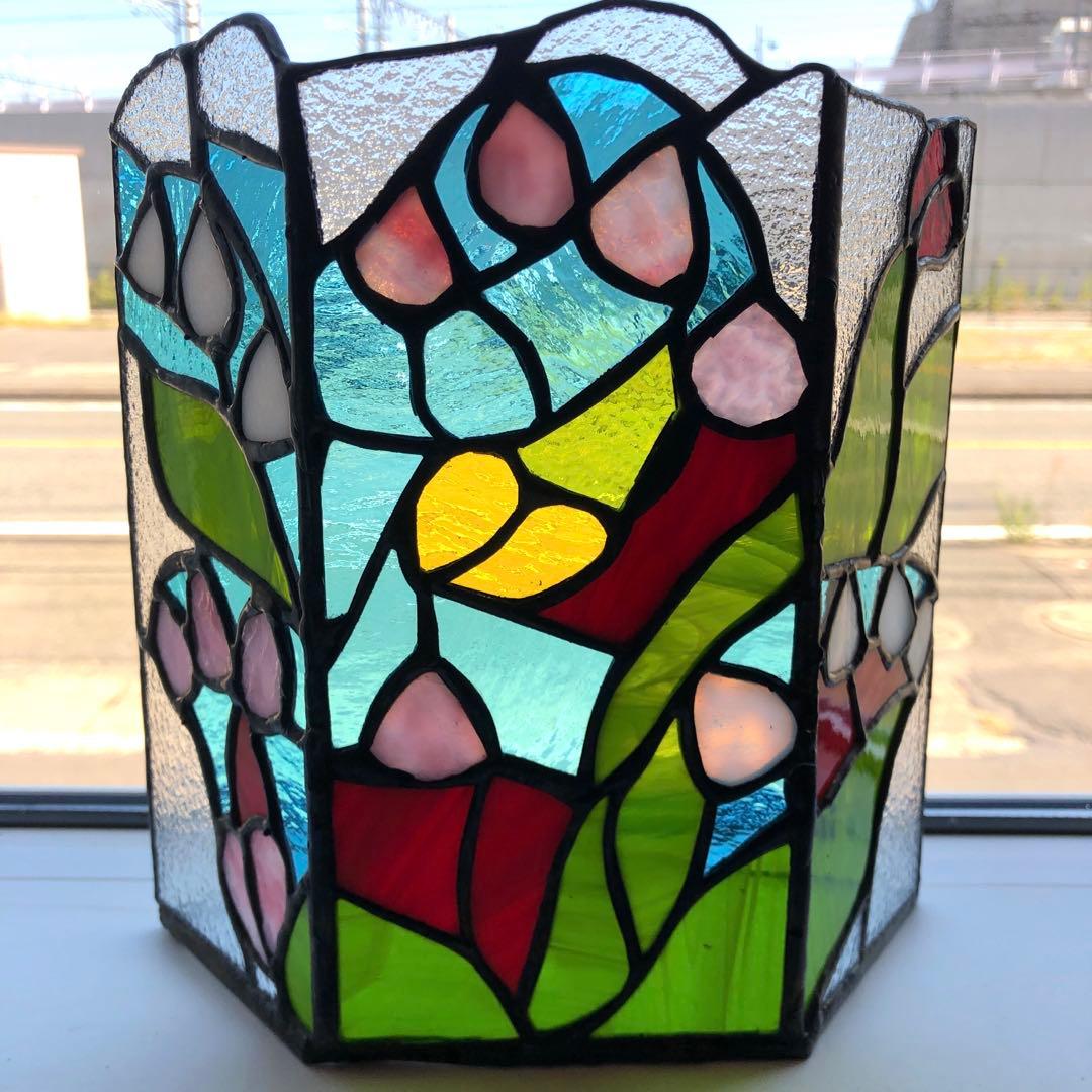 ステンドグラス　置き　すずらん