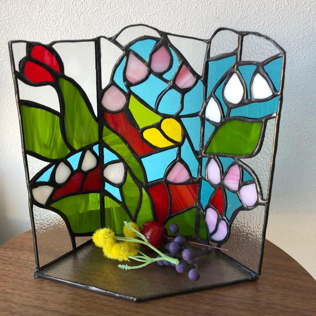 ステンドグラス　置き　すずらん