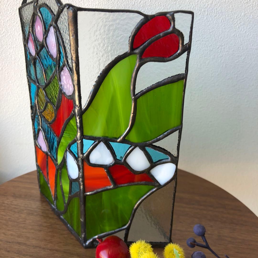 ステンドグラス　置き　すずらん