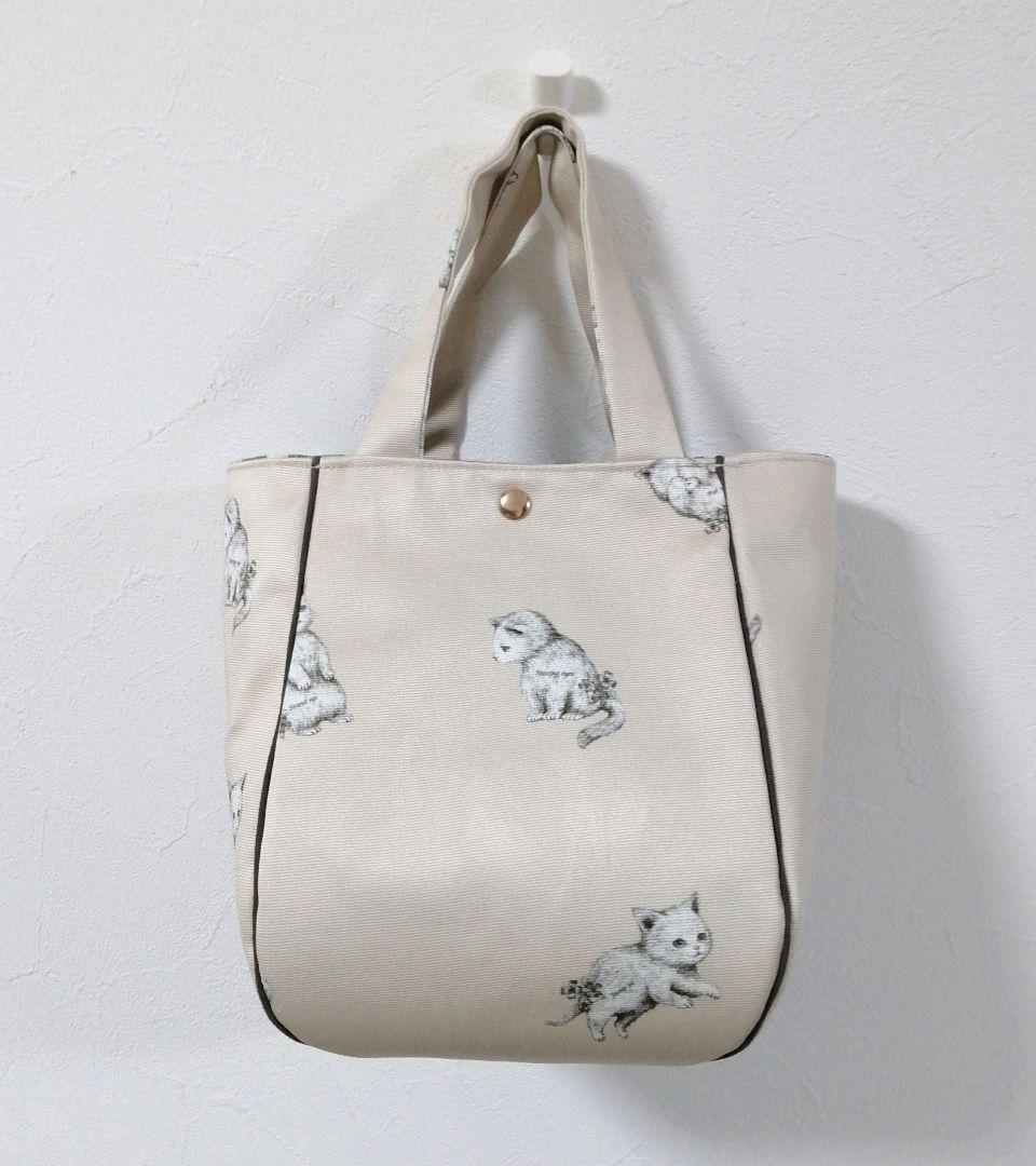 チューリップトートバッグ フランシュリッペ シルエットねこ ハンドメイド
