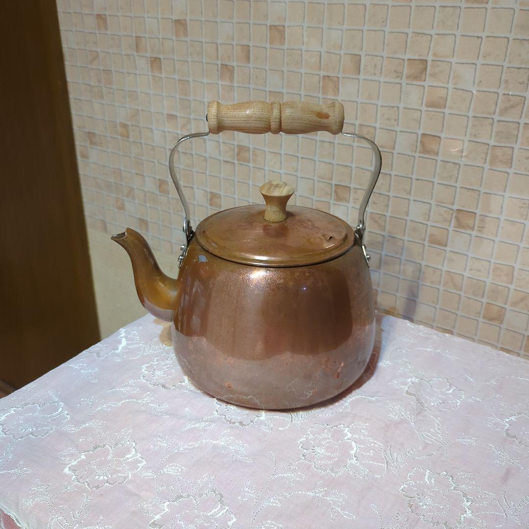 ✧ぽむ様価格です✧銅製やかん ケトル木製ハンドルとツマミ