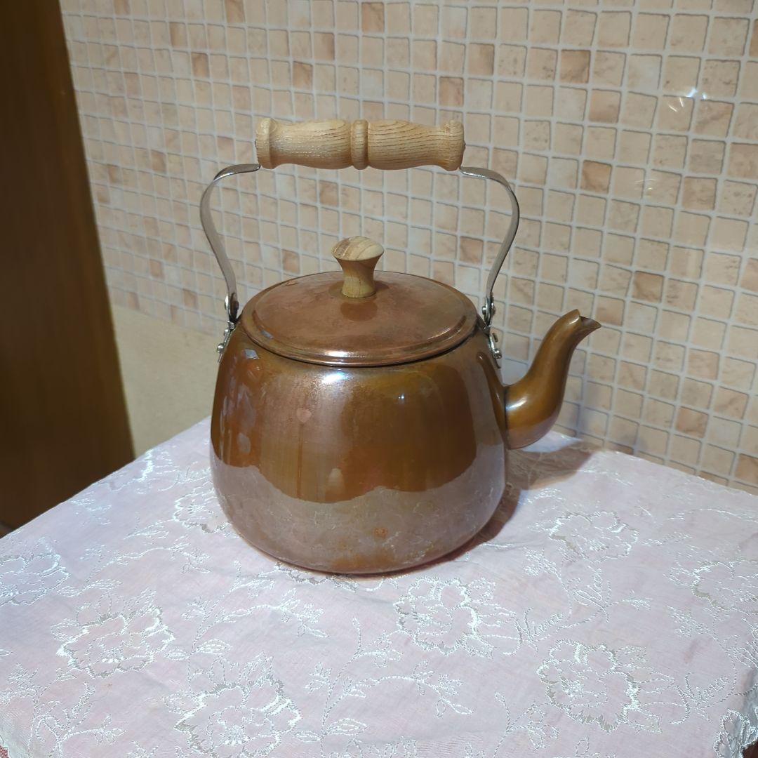 ✧ぽむ様価格です✧銅製やかん ケトル木製ハンドルとツマミ