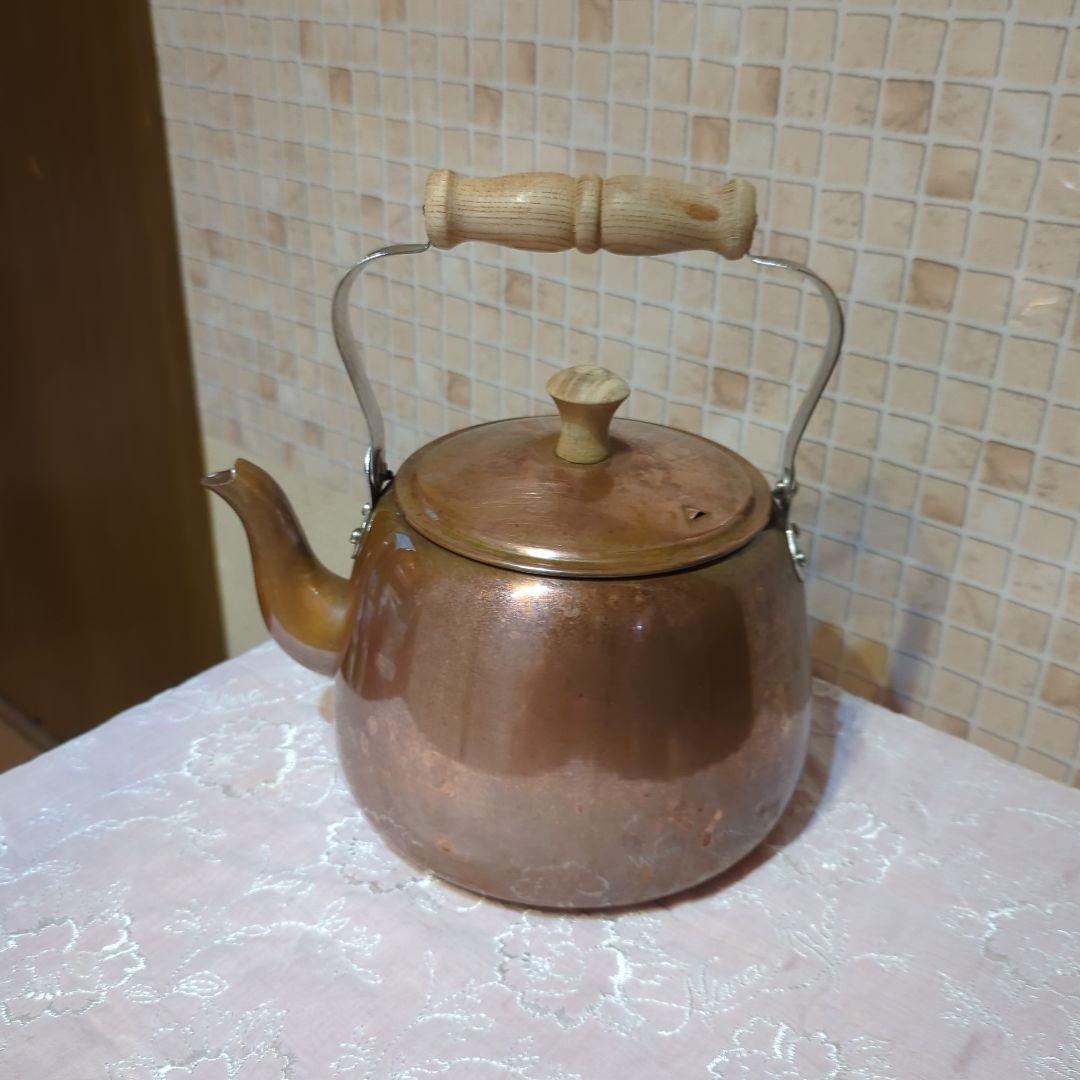 ✧ぽむ様価格です✧銅製やかん ケトル木製ハンドルとツマミ