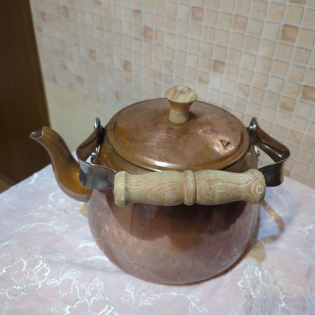✧ぽむ様価格です✧銅製やかん ケトル木製ハンドルとツマミ