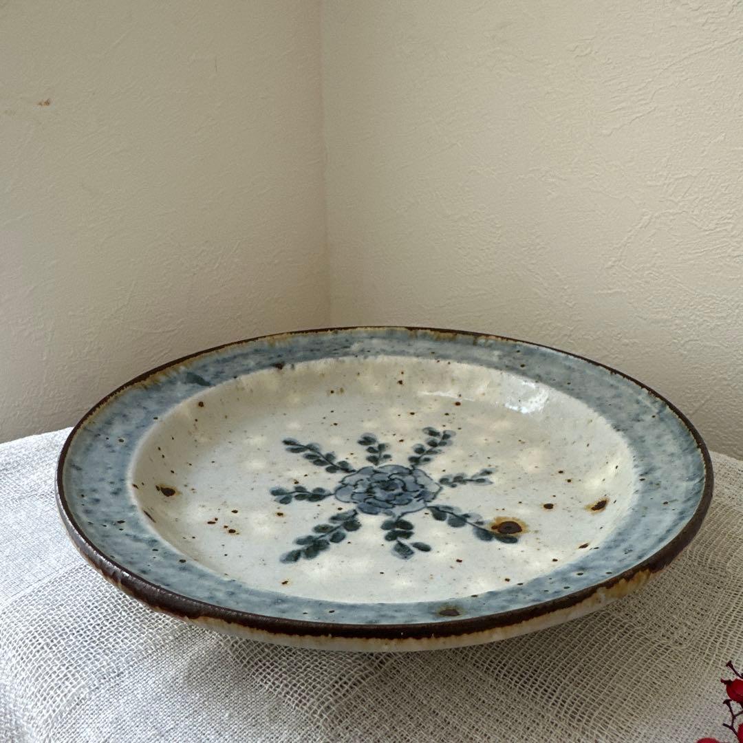 市野吉記　コウホ窯　安南手　プレート　平皿　アンティーク皿