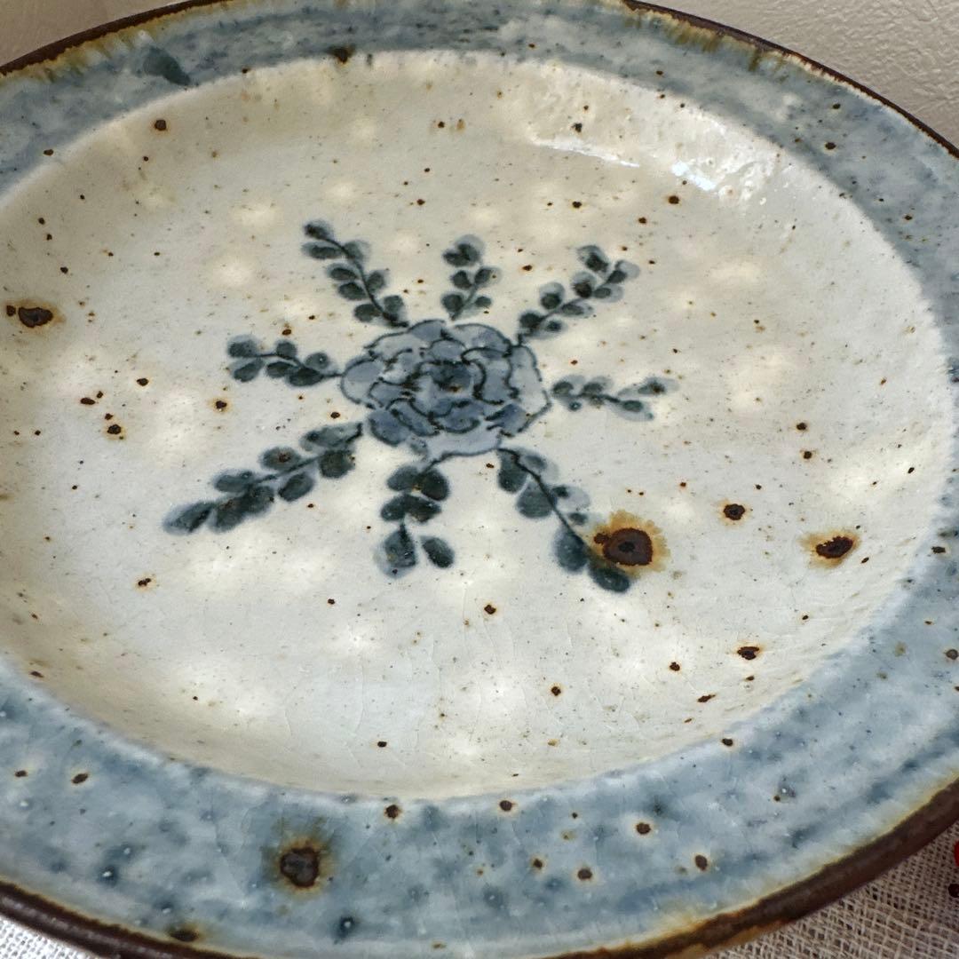 市野吉記　コウホ窯　安南手　プレート　平皿　アンティーク皿