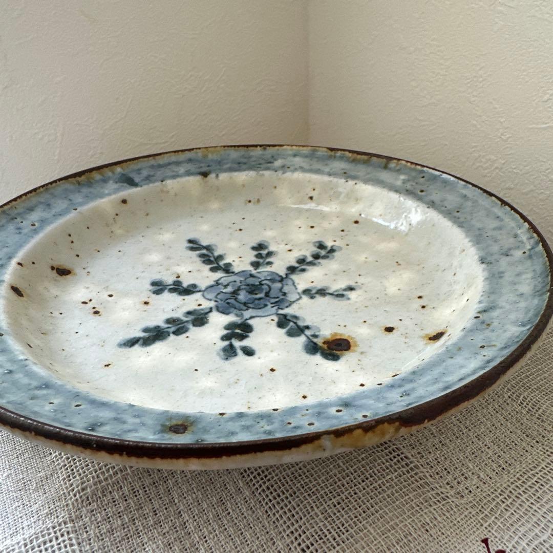 市野吉記　コウホ窯　安南手　プレート　平皿　アンティーク皿