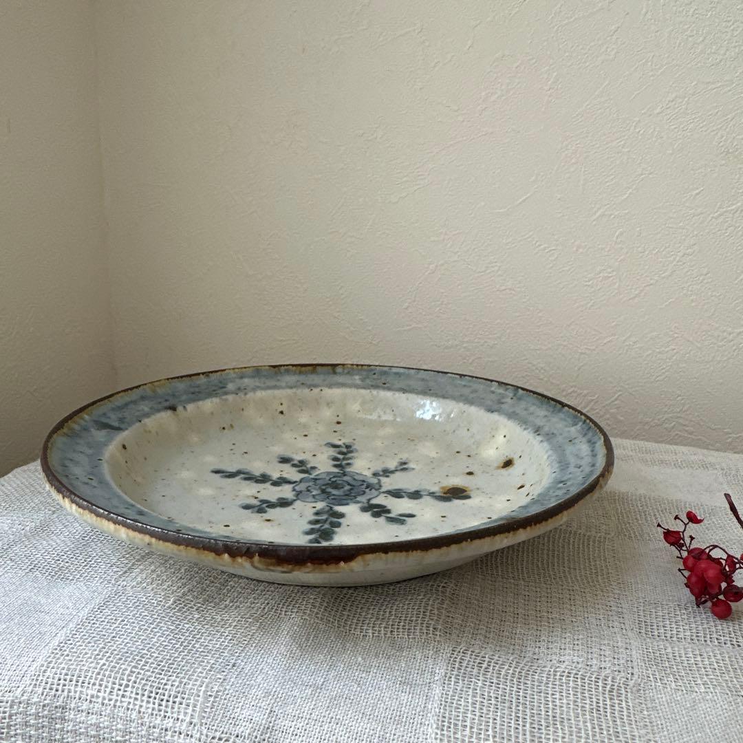 市野吉記　コウホ窯　安南手　プレート　平皿　アンティーク皿