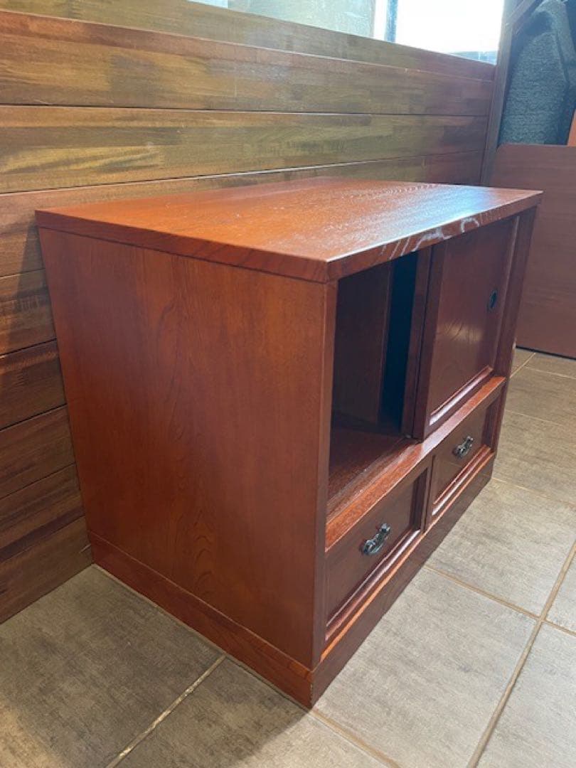 超美品◾️欅材のキレイな木目　茶箪笥/茶タンス　和箪笥サイドボード/ベッドサイド