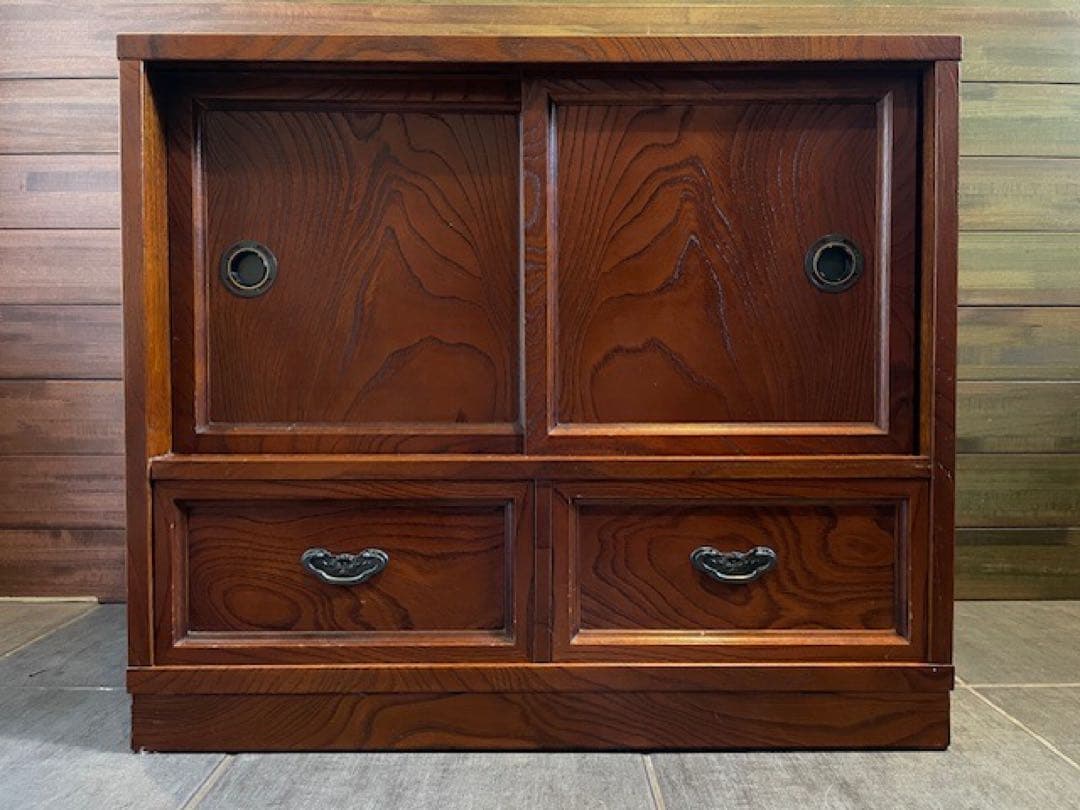 超美品◾️欅材のキレイな木目　茶箪笥/茶タンス　和箪笥サイドボード/ベッドサイド