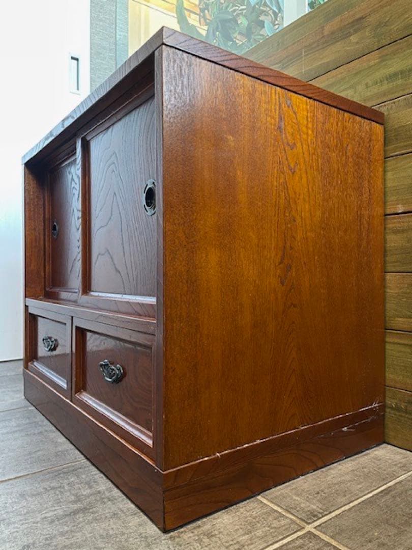 超美品◾️欅材のキレイな木目　茶箪笥/茶タンス　和箪笥サイドボード/ベッドサイド