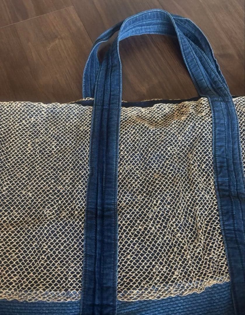 ハンドメイド　剣道着　リメイク　葛布　大きなトートバック