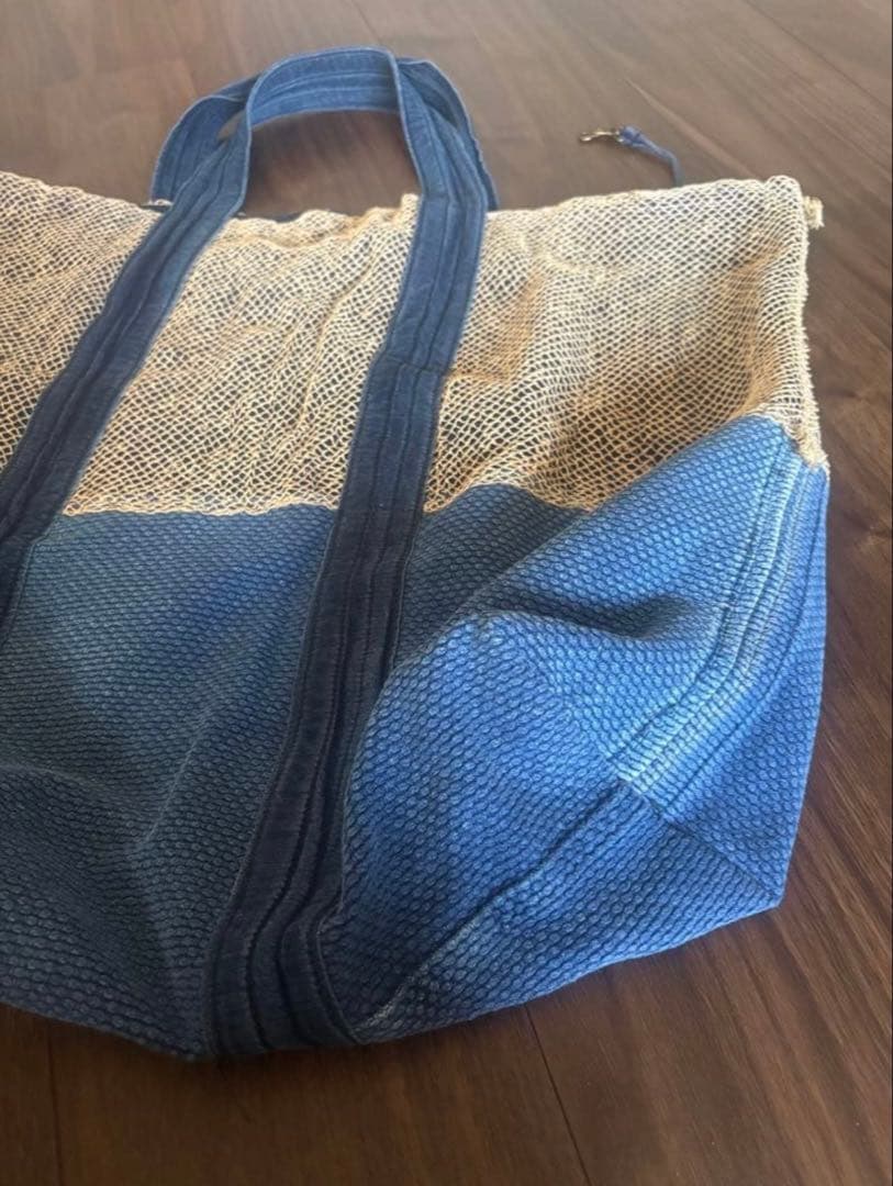 ハンドメイド　剣道着　リメイク　葛布　大きなトートバック