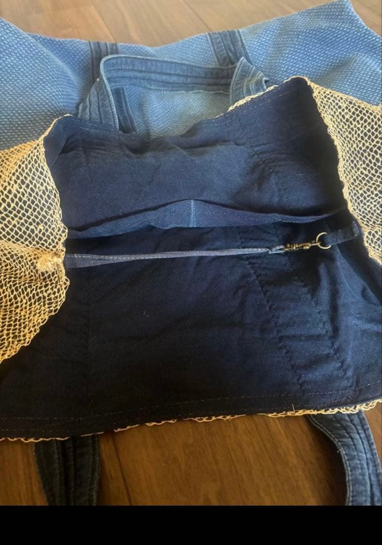 ハンドメイド　剣道着　リメイク　葛布　大きなトートバック