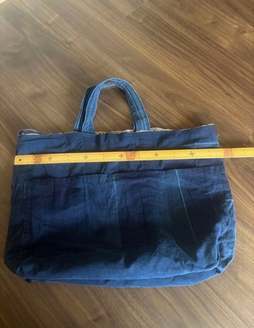ハンドメイド　剣道着　リメイク　葛布　大きなトートバック