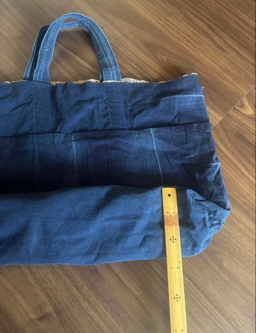 ハンドメイド　剣道着　リメイク　葛布　大きなトートバック
