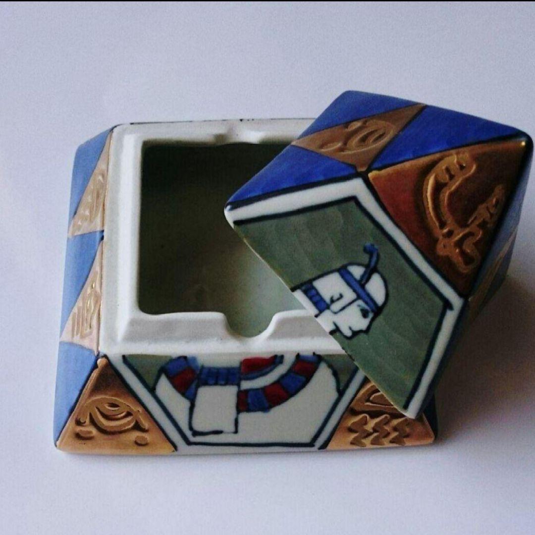 有田焼　エジプト風陶器ピラミッド小物入れゴールド　アンティーク