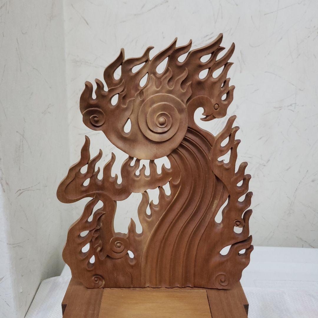 蔵出し特価　魔除★アフリカ白檀 不動明王座像4寸 眼入・瑟瑟座★約２kg