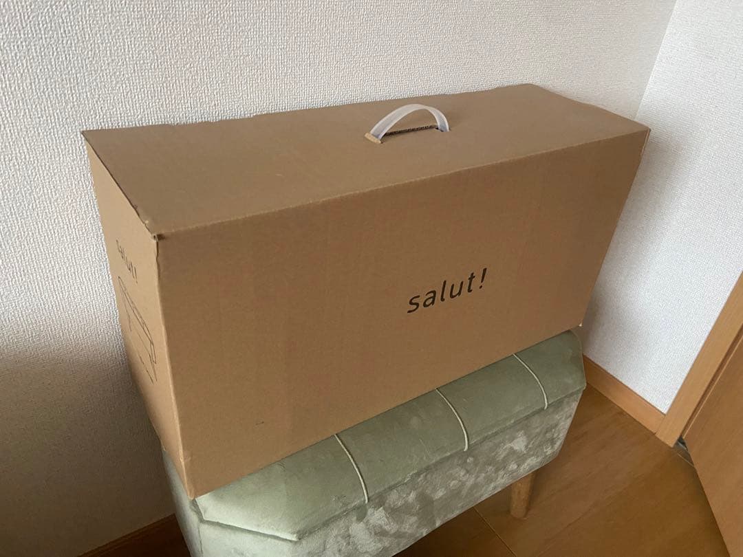 新品未使用未開封アンティークスツールライトベージュ/ベルベット椅子サリュ